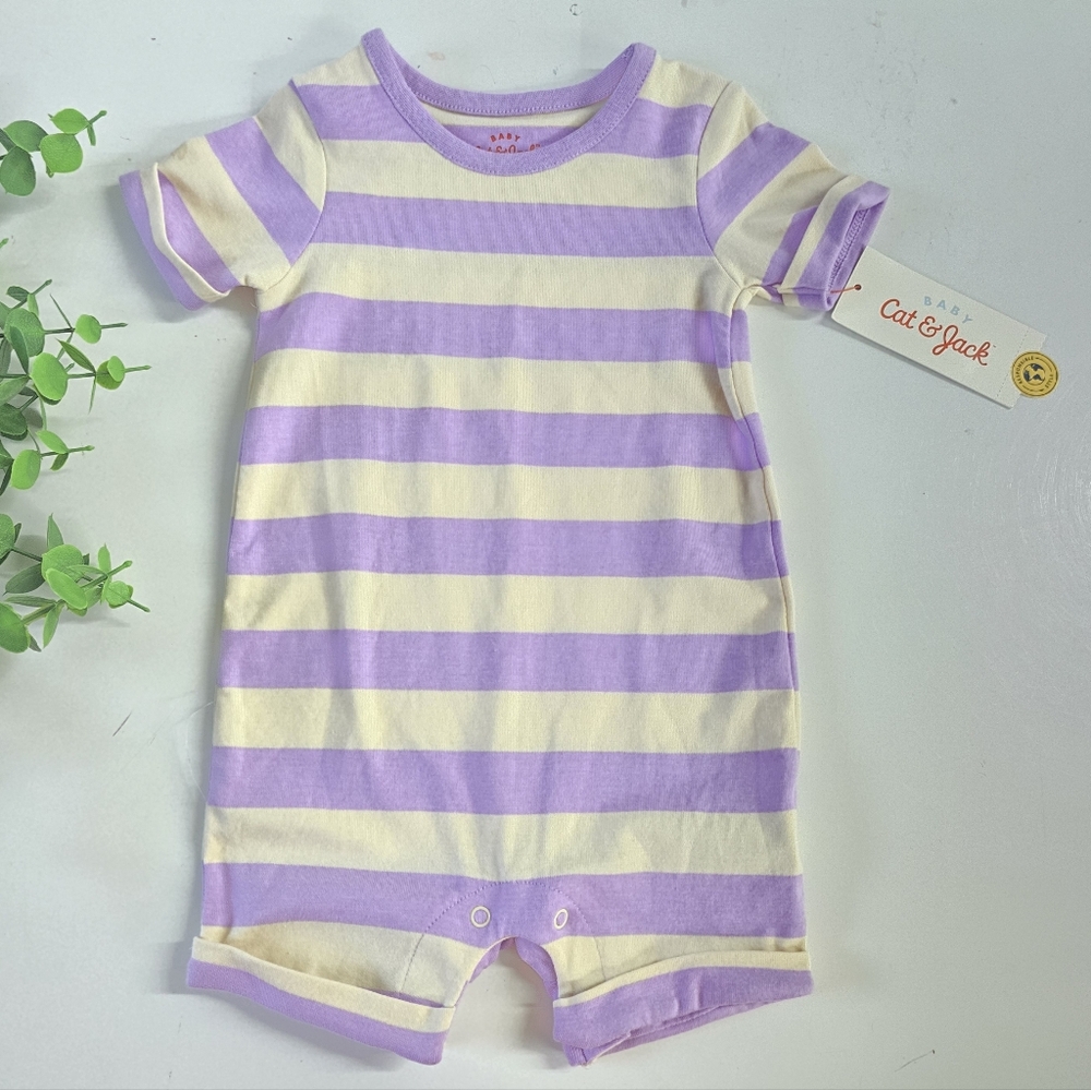 5/$25 K I D S :: Infant Cat & Jack Lilac Cream Romper